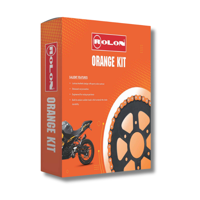 ROLON Orange Chain and Sprocket kit for RC 390 - KIT HPXRO 380