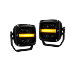 LIU HJG 4 LED Fog Light with Yellow DRL Super Bright Waterproof & Dustproof 100W