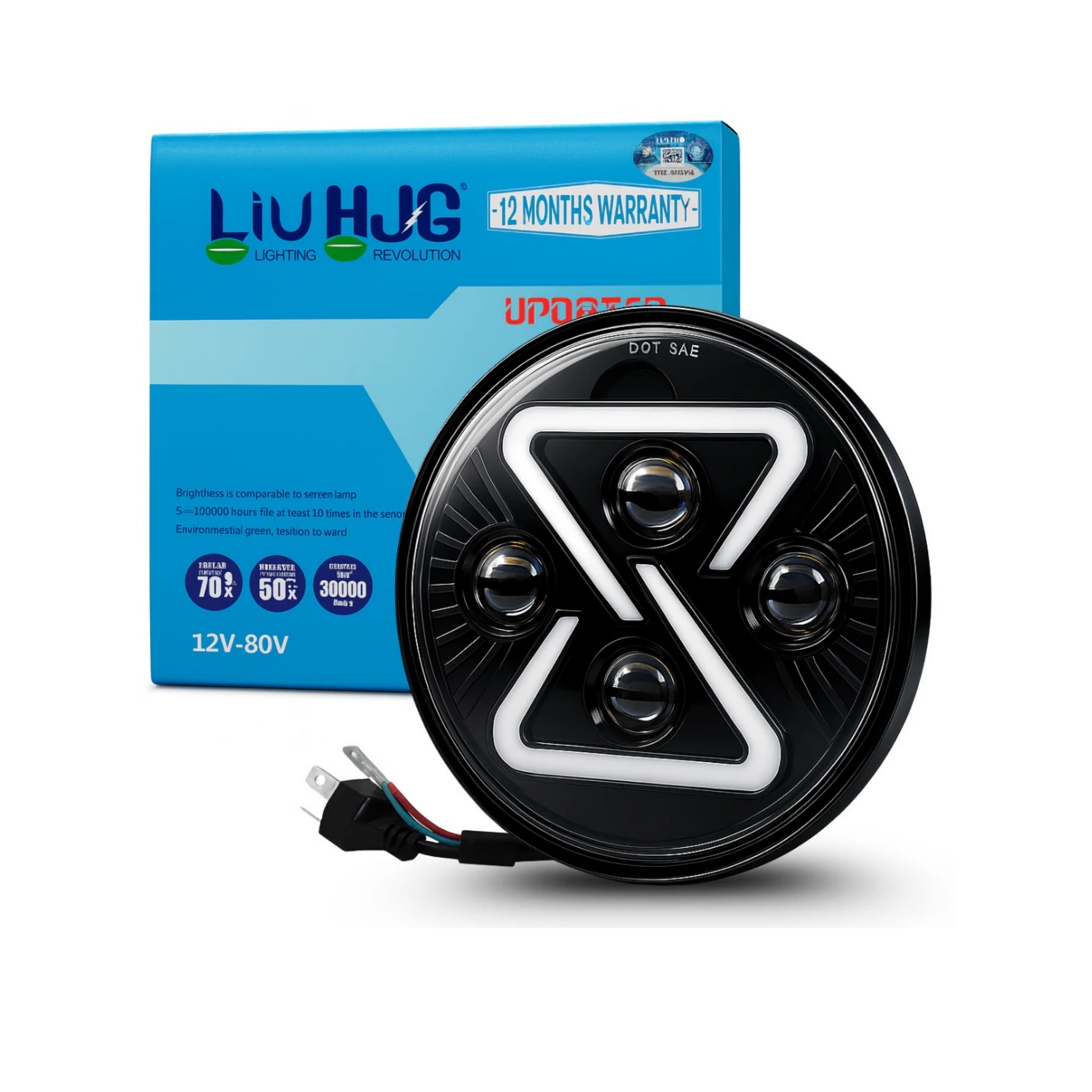 LIU HJG 7 Inch Full Ring X DRL Headlight (HJG C-257)