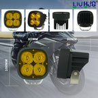 LIU HJG 60W LED Fog Light with Yellow Lens Cap & Wiring Kit