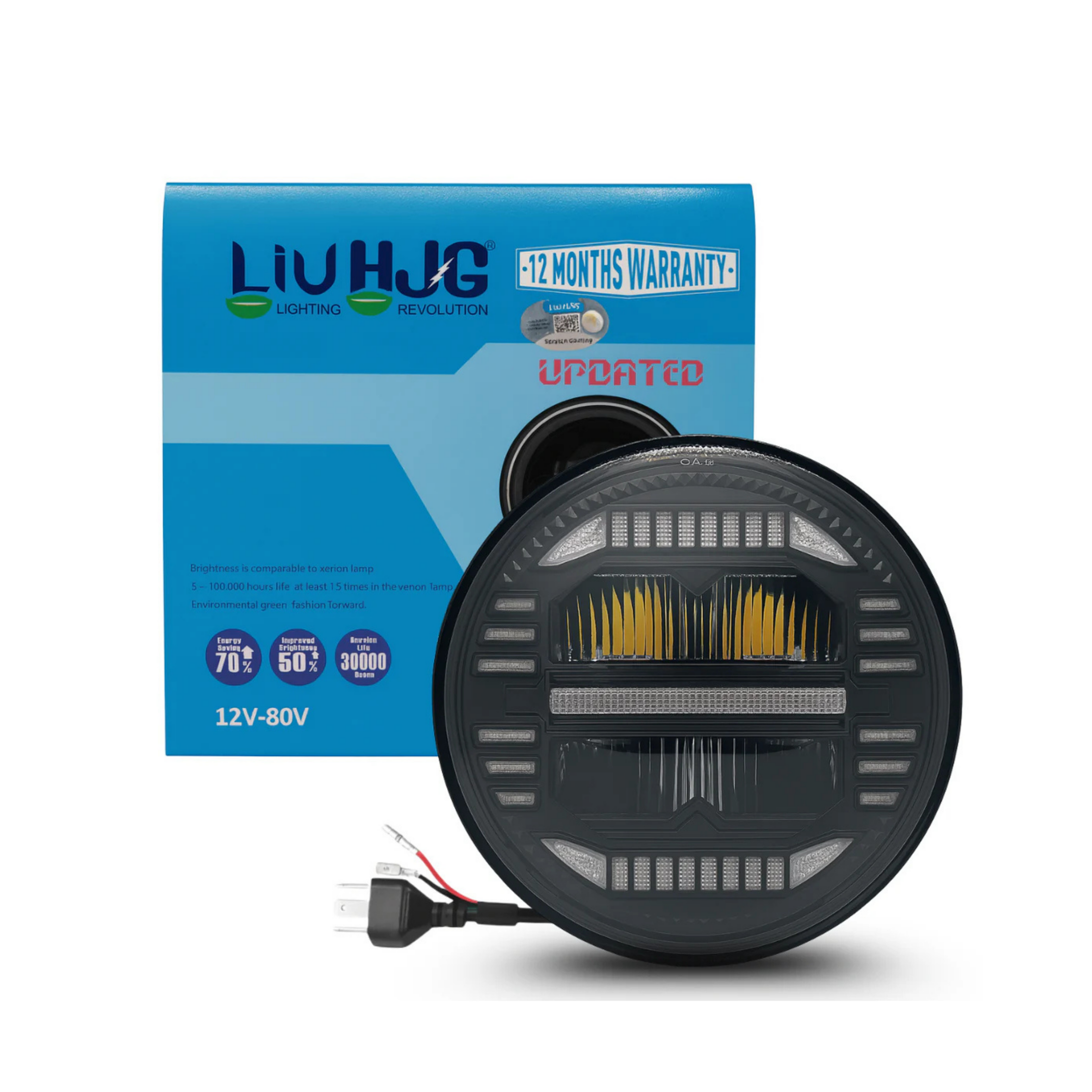 LED Headlight 7 Inch DRL High Brightness (HJG-C198)
