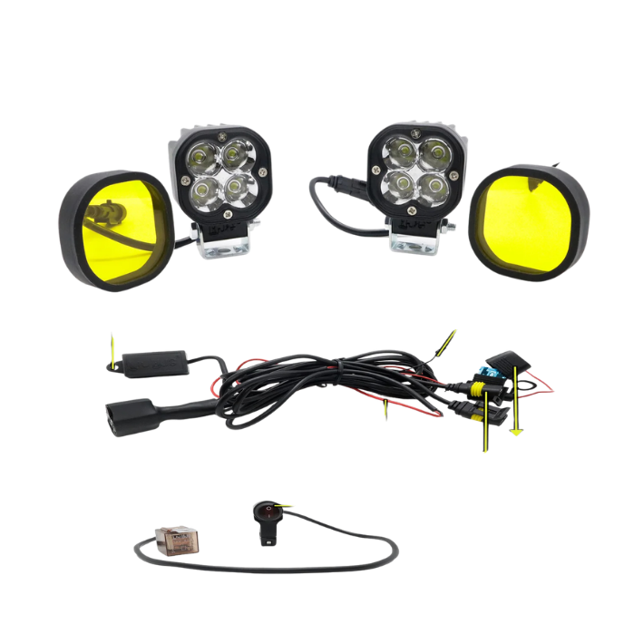 LIU HJG 40W LED Fog Light with Yellow Lens & Wiring Harness