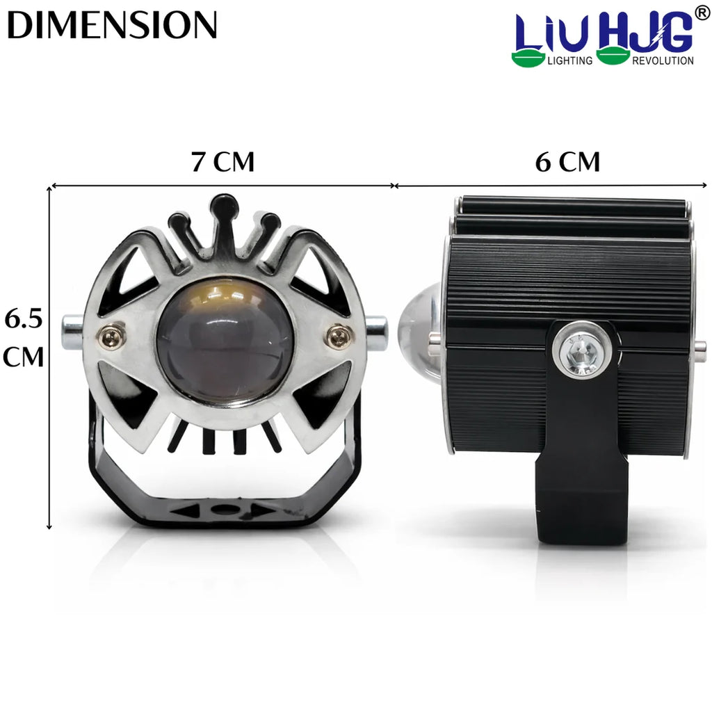 LIU HJG Ultra Bright LED Fog Light Waterproof & Dustproof 50W 12V DC Power Yellow White & Blue Devil Eye