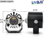 LIU HJG Ultra Bright LED Fog Light Waterproof & Dustproof 50W 12V DC Power Yellow White & Blue Devil Eye
