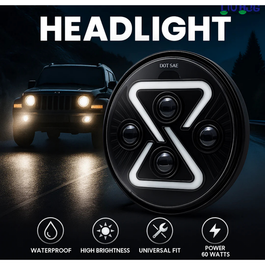 LIU HJG 7 Inch Full Ring X DRL Headlight (HJG C-257)