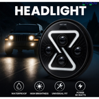 LIU HJG 7 Inch Full Ring X DRL Headlight (HJG C-257)