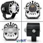 LIU HJG Ultra Bright LED Fog Light Waterproof & Dustproof 50W 12V DC Power Yellow White & Blue Devil Eye