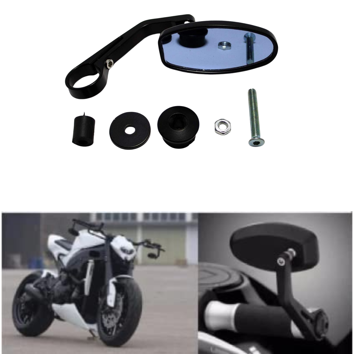 Mirror Side Handle Oval