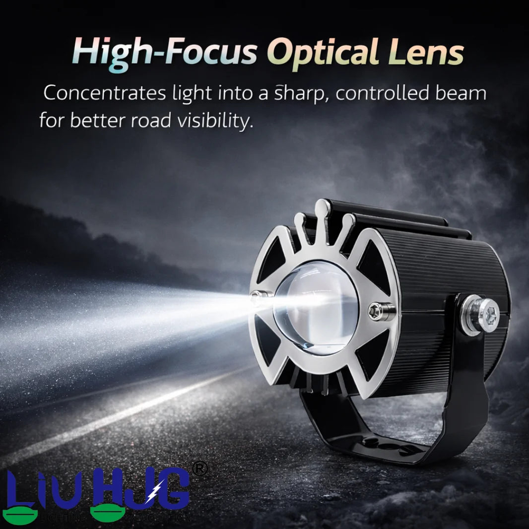 LIU HJG Ultra Bright LED Fog Light Waterproof & Dustproof 50W 12V DC Power Yellow White & Blue Devil Eye