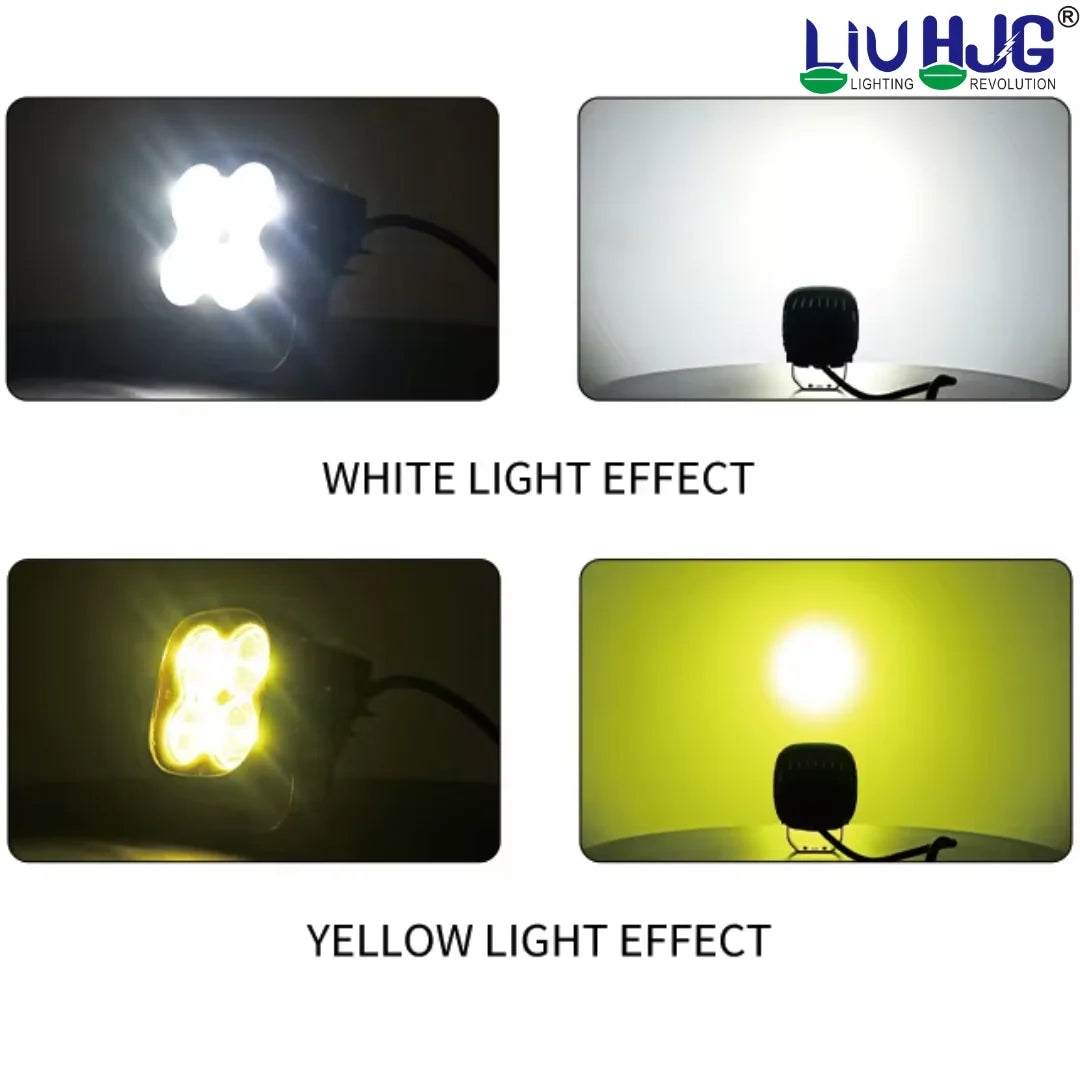 LIU HJG 60W LED Fog Light with Yellow Lens Cap & Wiring Kit