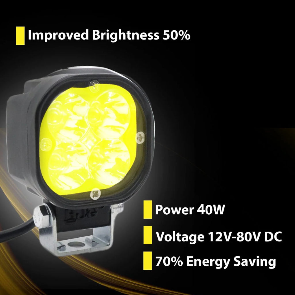 LIU HJG 40W LED Fog Light with Yellow Lens & Wiring Harness