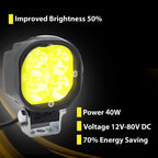 LIU HJG 40W LED Fog Light with Yellow Lens & Wiring Harness