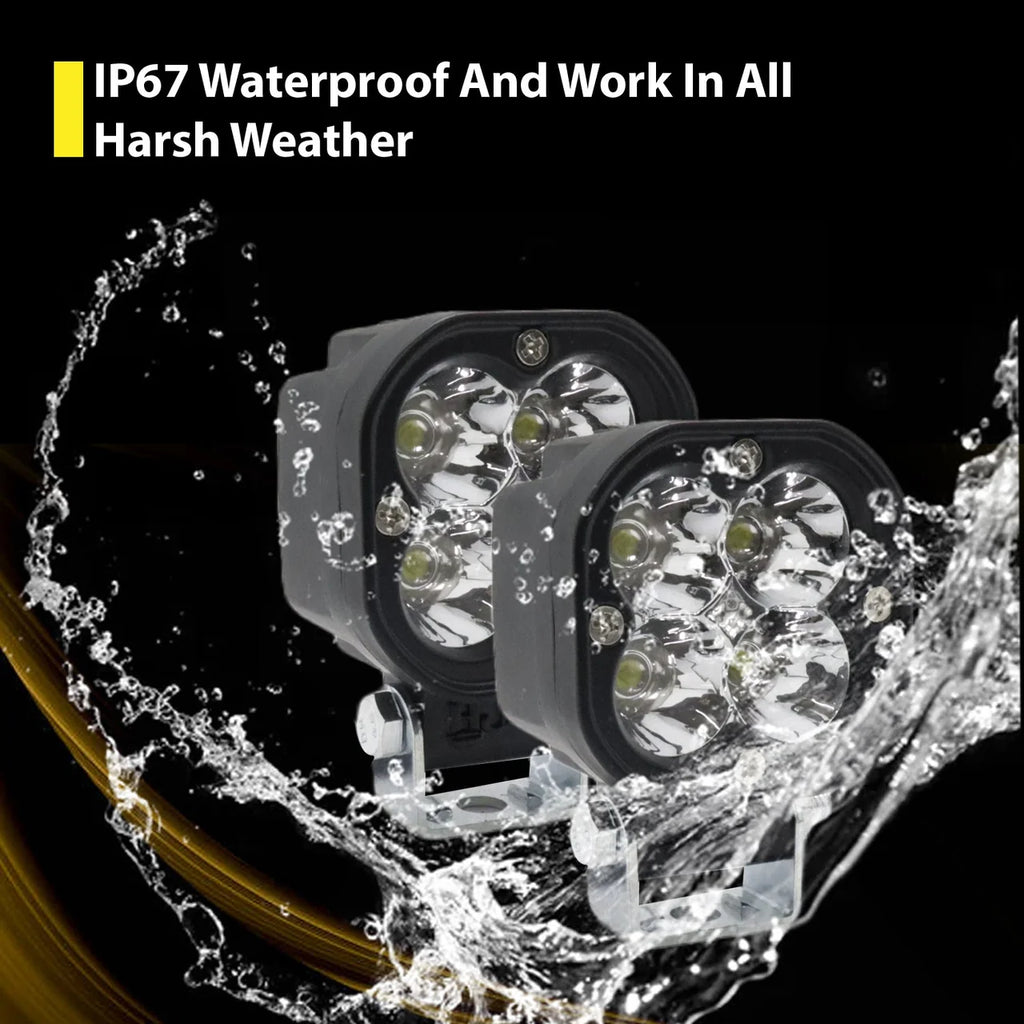 LIU HJG 40W LED Fog Light with Yellow Lens & Wiring Harness