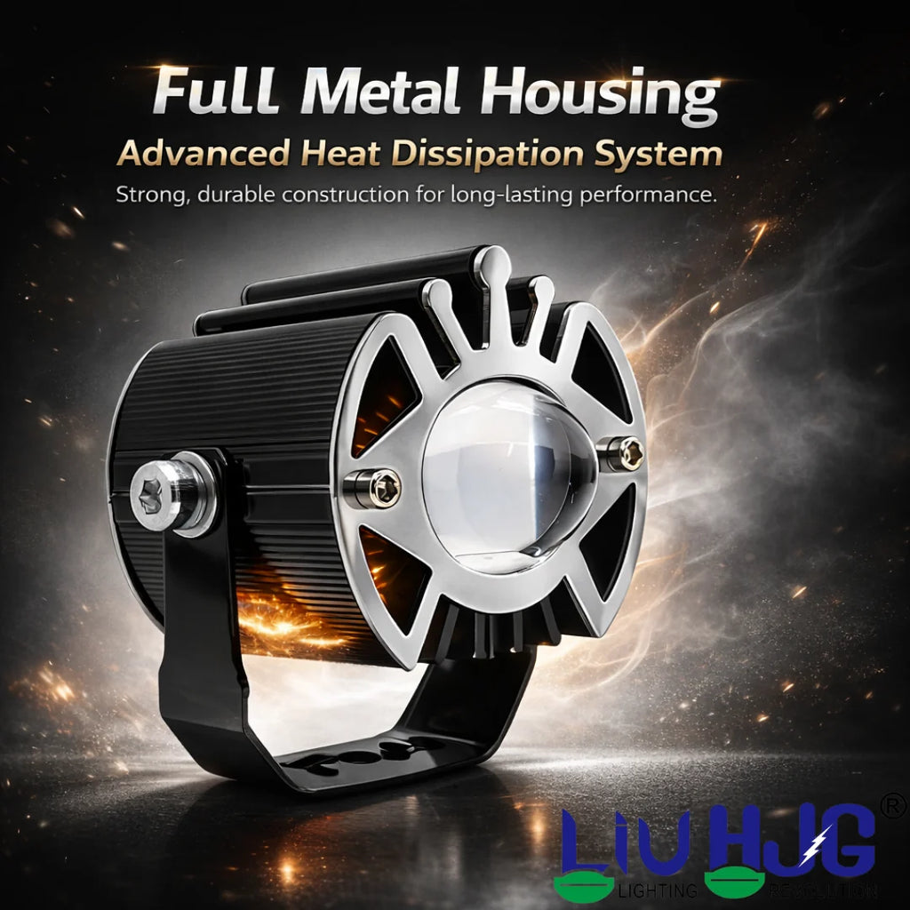 LIU HJG Ultra Bright LED Fog Light Waterproof & Dustproof 50W 12V DC Power Yellow White & Blue Devil Eye