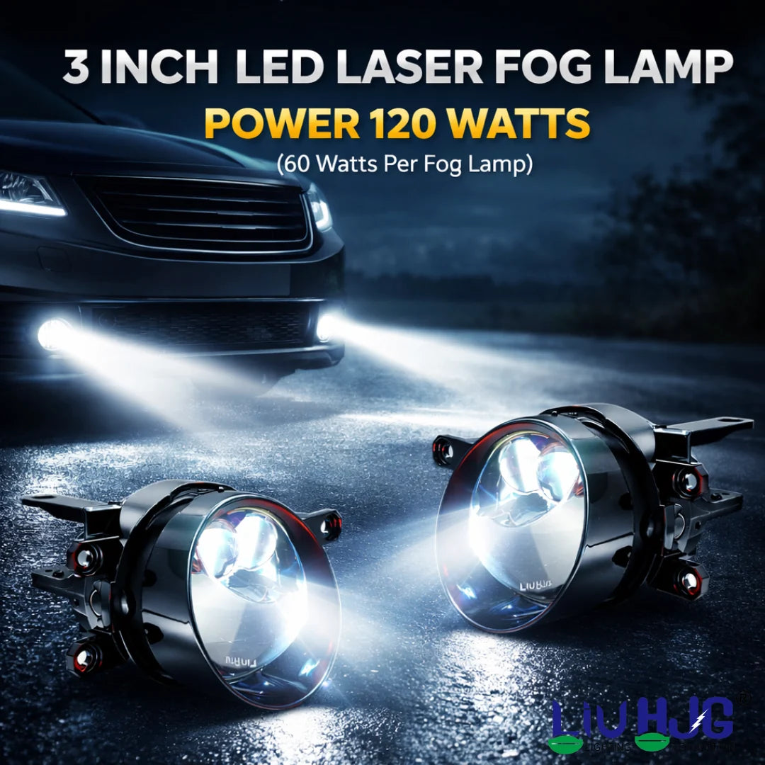 LIU HJG 3 Inch LED Projector Lens Laser Fog Lamp with Cap  120W