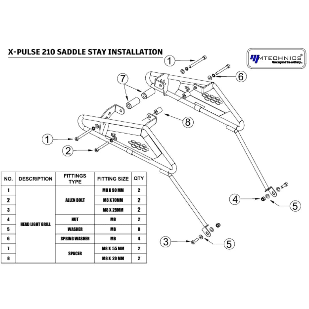 XPULSE 210 SADDLE STAY